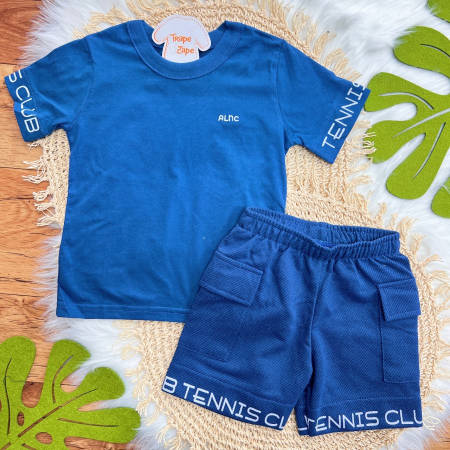 Conj. Camiseta e Bermuda Tennis Club - Azul 